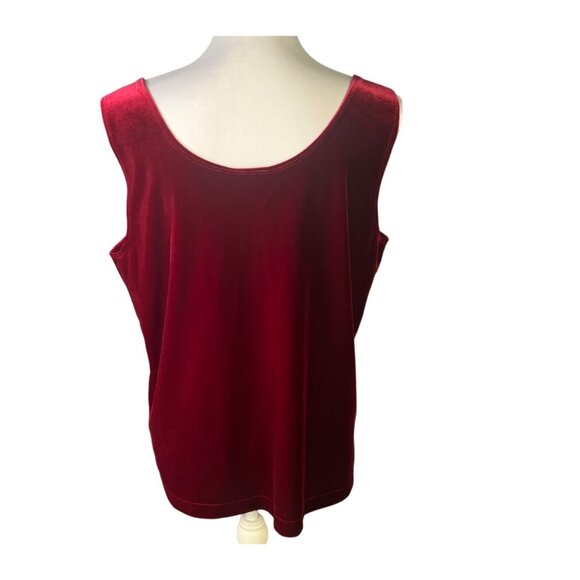 Chico's Red Velvet Tank Top Sleeveless Scoop Neck Relaxed Fit Soft Fabric Size L - Picture 4 of 7